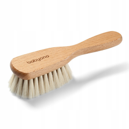 BABYONO Szczotka drewniana z kozim włosiem dla niemowląt