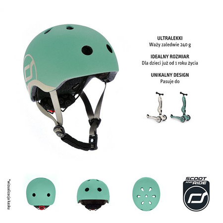 SCOOTANDRIDE Kask XXS-S dla dzieci 1-5 lat Forest