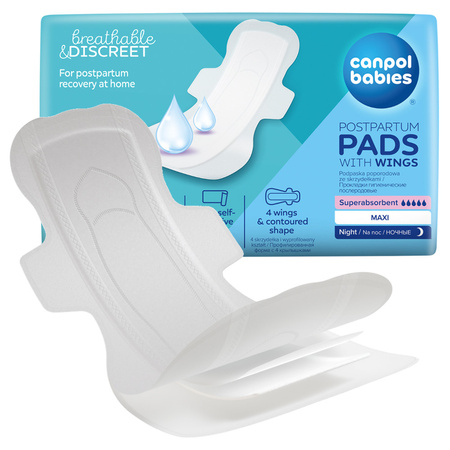  CANPOL Podpaski poporodowe ze skrzydełkami na noc Night