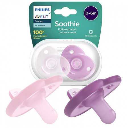 Smoczek Avent uspokajający Philips Smoothie gryzak + etui 0+ 2pak