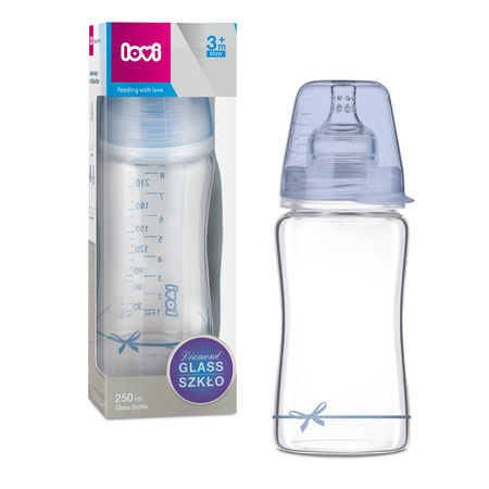 Lovi Butelka szklana Diamond Glass Baby Shower 250 ml