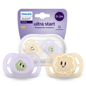 Philips Avent Ultra Start smoczek ortodontyczny, 0-2 m, 2 szt.
