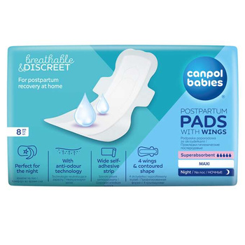  CANPOL Podpaski poporodowe ze skrzydełkami na noc Night