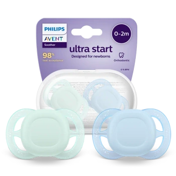 Philips Avent Ultra Start smoczek ortodontyczny, 0-2 m, 2 szt.